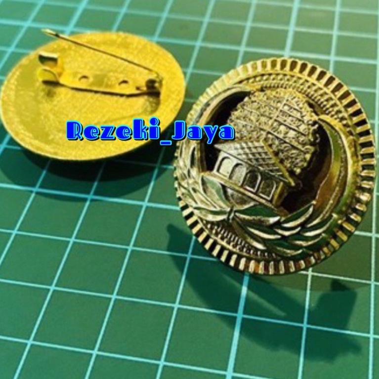 [KODE PRODUK RWMJH7781] Pin KORPRI Tumpuk Bulat Gerigi Peniti 3.5cm Kuningan ASLI PREMIUM Bangkok Sa