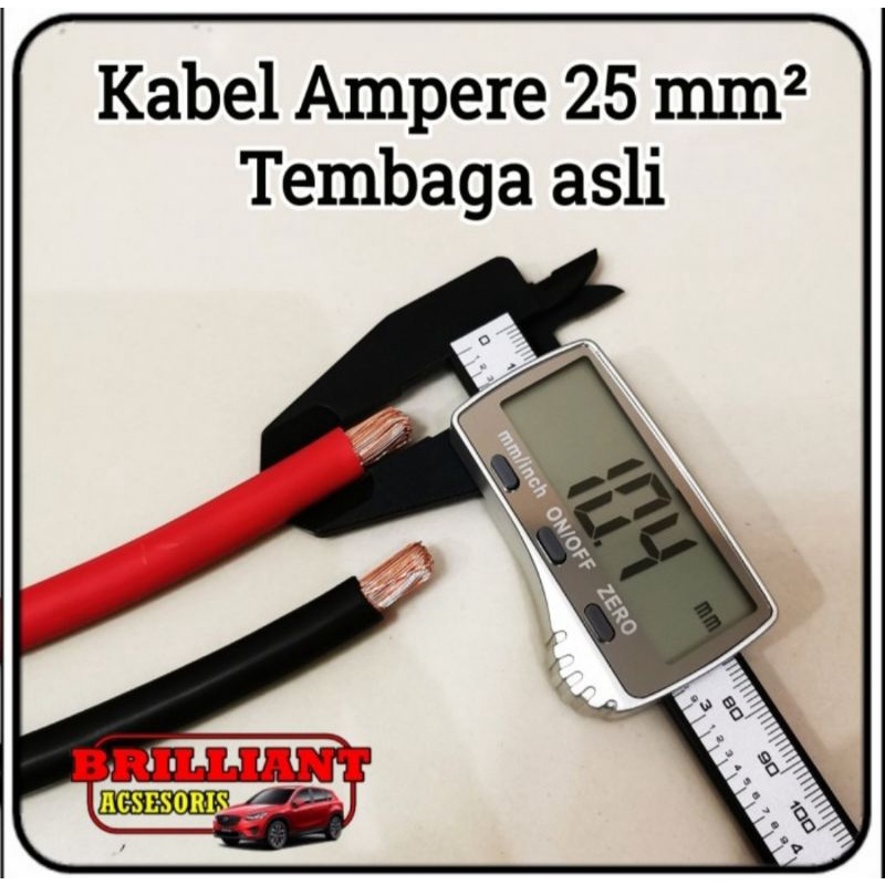 Kabel Ampere 25mm ² - Kabel Single Serabut Tembaga Asli - Otomotif / Body / Massa / Aki