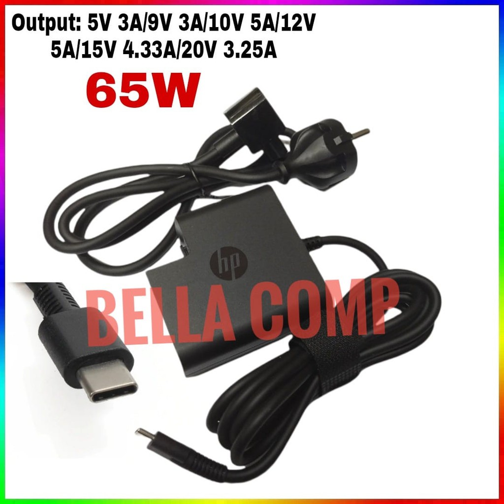 Charger Adaptor USB C 65W HP Pro X2 612 G2 Elitebook X2 x360 1030 3.25A 65watt