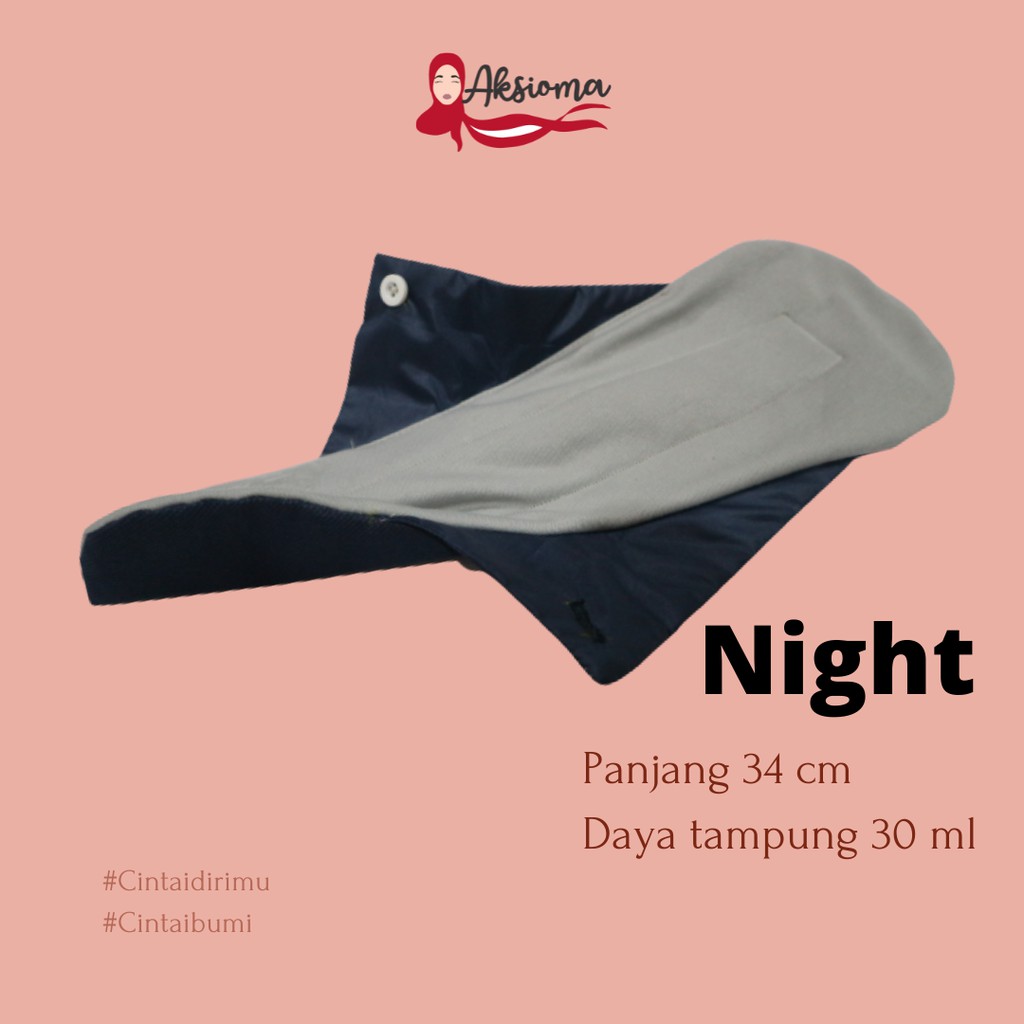 MENSPAD NIGHT 1 PCS | PEMBALUT KAIN | PEMBALUT CUCI ULANG | PEMBALUT REUSABLE