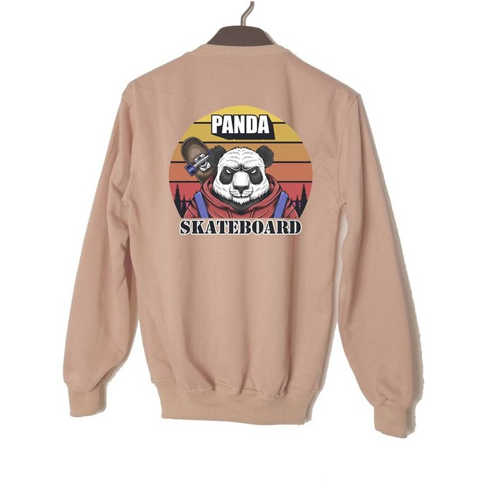 Sweater Pria Skateboard Panda Sweater Crewneck Fleece Size M - XXL