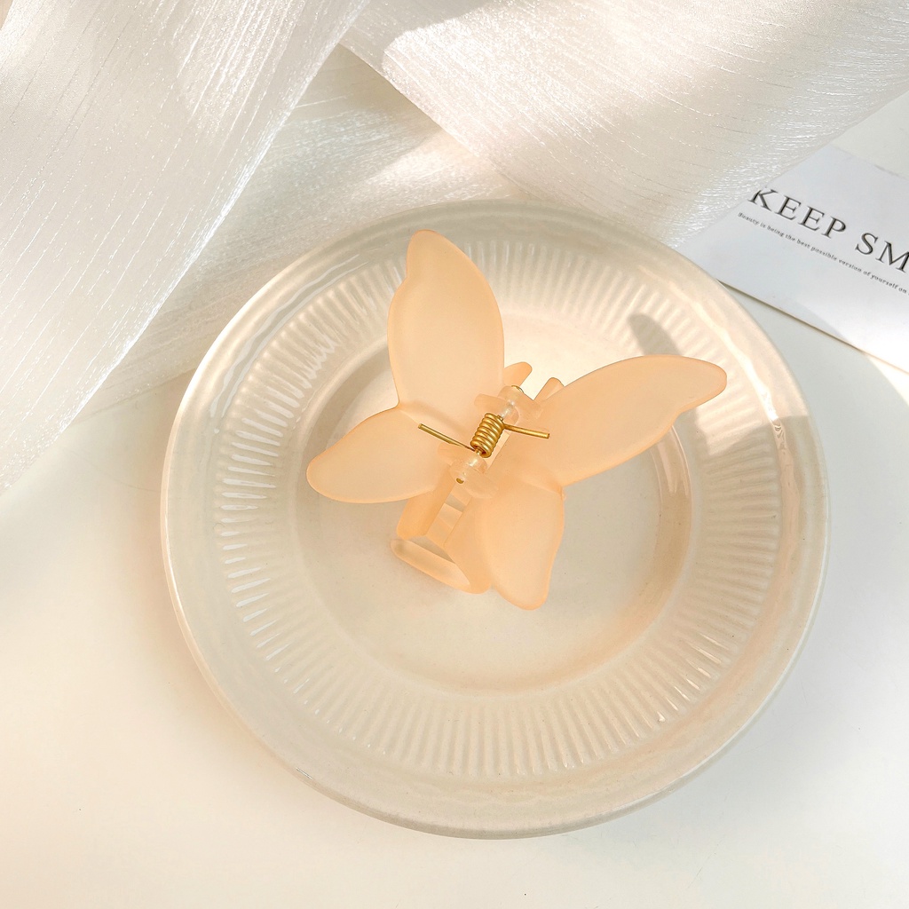 2022 Jepit Rambut Bentuk Kupu-Kupu Jelly Frosted Gaya Korea Untuk Wanita