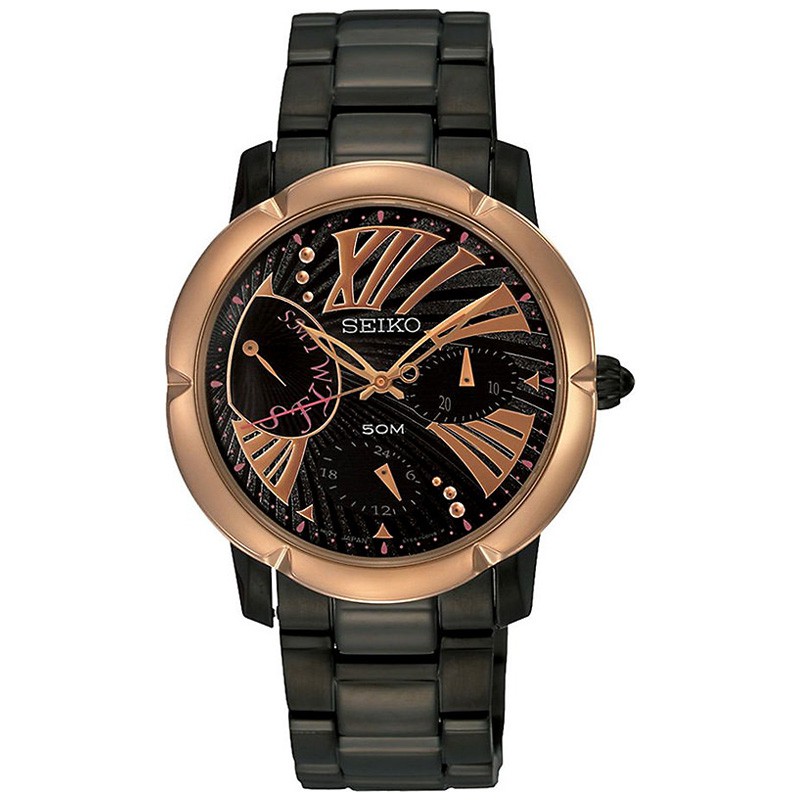 Seiko Ladies Criteria SNT882P1 Black Rose Gold - Jam Tangan Wanita SNT882