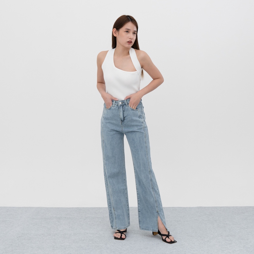 VIERLIN - Jeans 809 - HIGHWAIST BAGGY SLIT JEANS