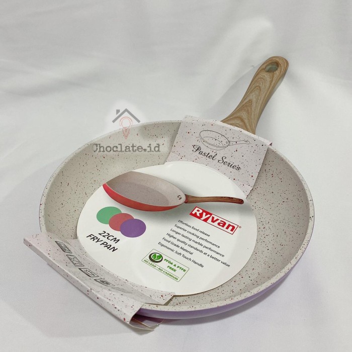 MH Fry Pan Ryvan Marble Induksi Wajan Anti Lengket 20 22 24 - 22 cm