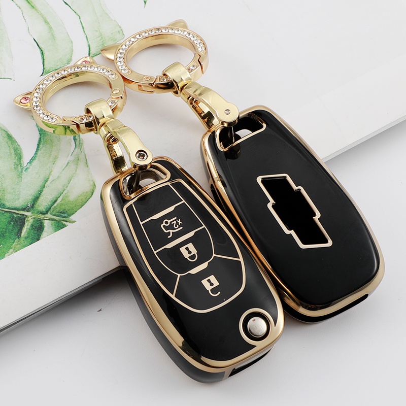 Tpu 3tombol Mobil Remote Key Case Cover Untuk Chevrolet Aveo Spark Sonic Camaro Volt Bolt Trax Malibu Cruze 2014-2018 Key Shell Fob Holder Keychain Aksesoris