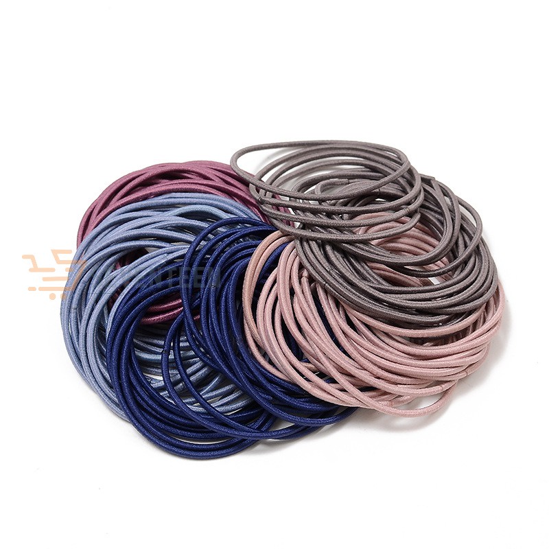 GELANG IKAT RAMBUT KOREA ISI 100 PCS AKSESORIS RAMBUT KOREA ZIP LOCK POUCH KARET RAMBUT KOREAN-4