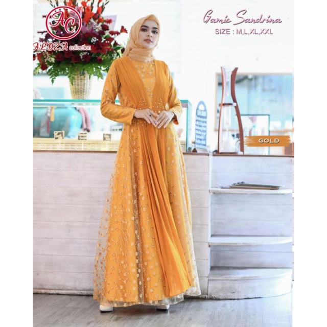 GAMIS SANDRINA SELENDANG MUTIARA / DRESS SANDRINA MUTIARA / DRESS FAVORIT