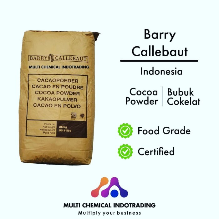 

Ht62D Pure Cocoa Powder Ex. Barry Callebaut. Bubuk Coklat Murni || 500 Gr Ht52Hh