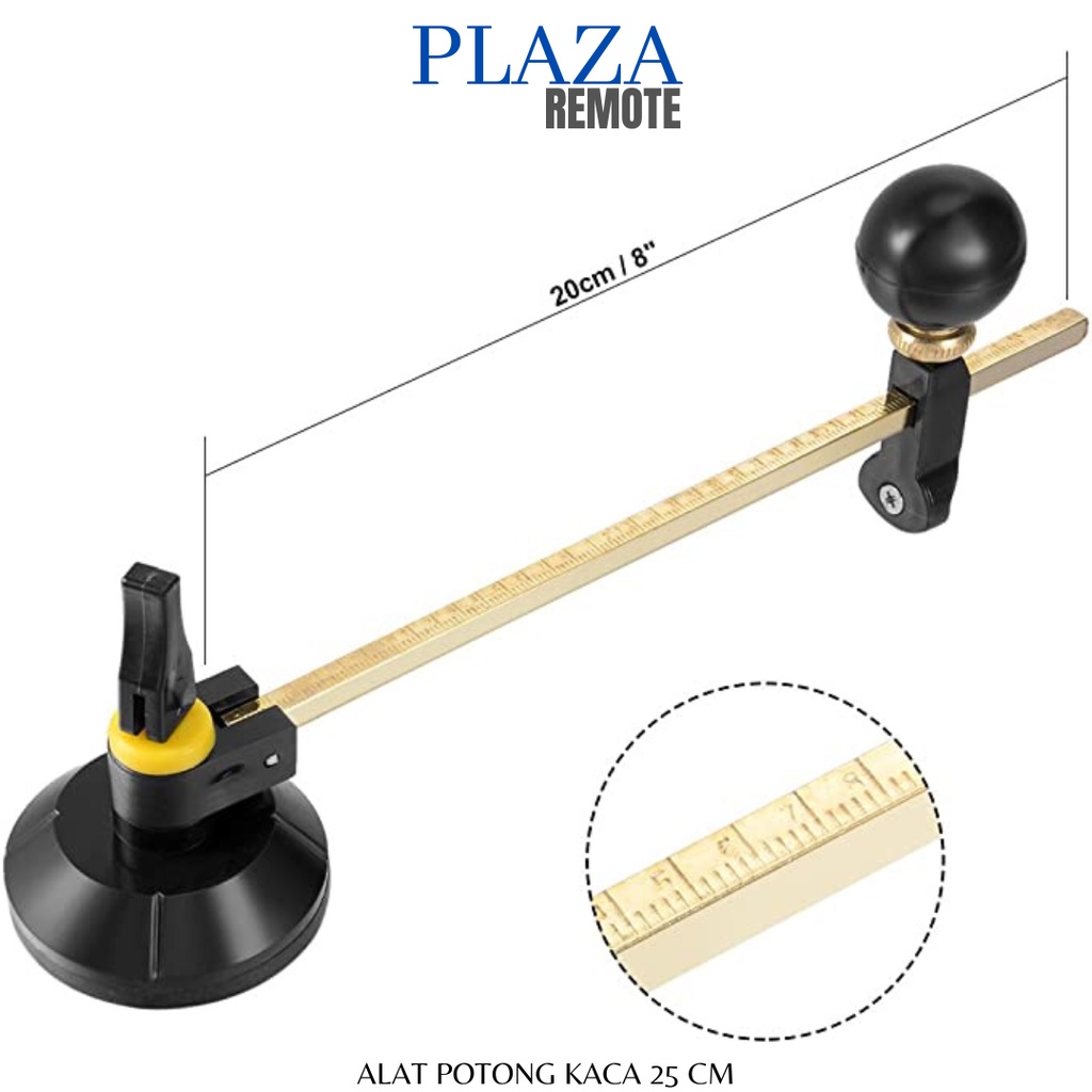 CIRCULAR GLASS CUTTER UNTUK POTONG KACA 360 DERAJAT ADJUSTABLE 10 - 60 MM