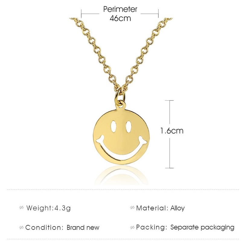 Fashion Smile Pendant Necklace Hip Hop Smiley Clavicle Chain Hollow Jewelry Accessories