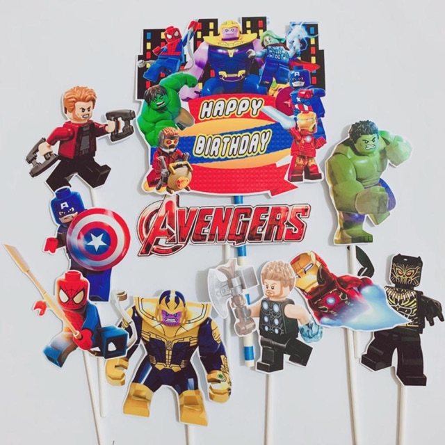 Lego Avengers Topper Cake Birthday / Hiasan Kue Ulang Tahun