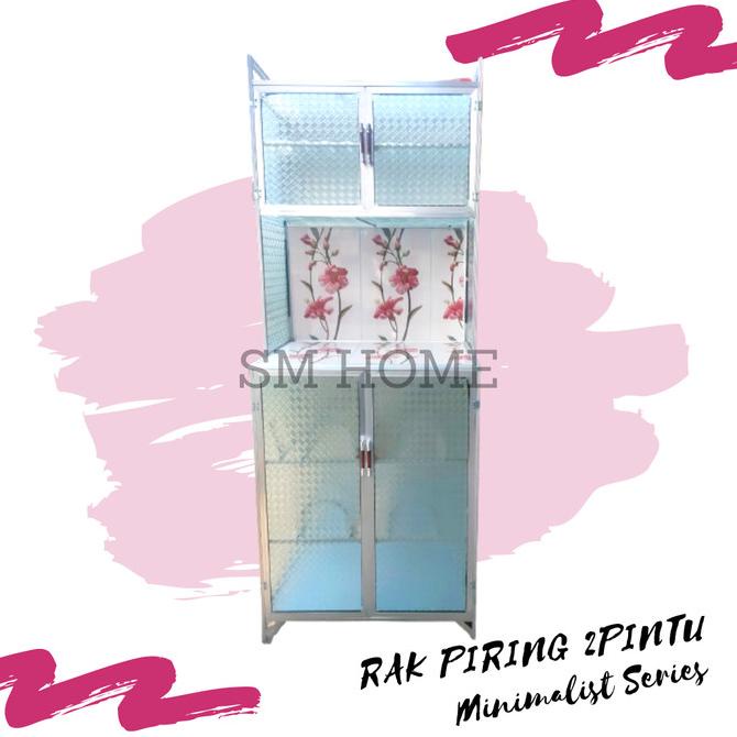 Rak Piring Aluminium 2pintu Rata Minimalis Rak Dapur Bawah Keramik Trusted Seller