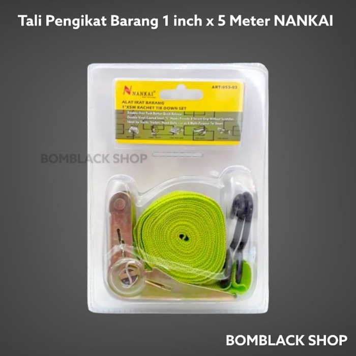 NANKAI Tali Pengikat Barang di Motor Ratchet Tie Down 1 inch x 5 meter