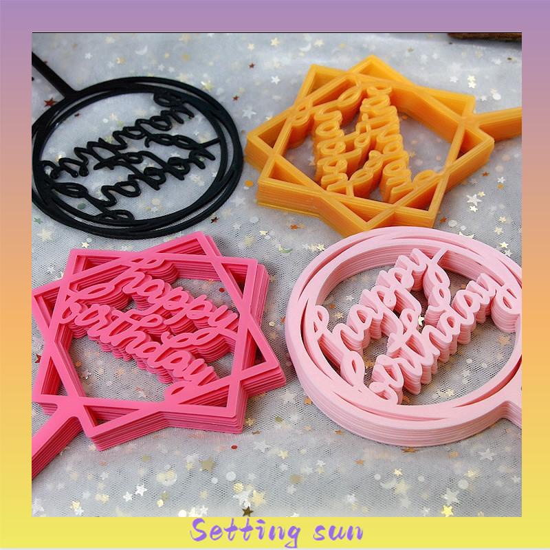 Dekorasi Kue Selamat Tahun Baru Kue Ulang Tahun Opper Akrilik Emas Perak Huruf Dekorasi Cupcake TN