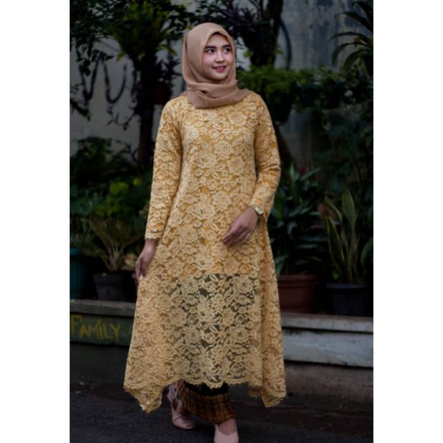 Set baju kurung sigadis brokat gold Non gliter