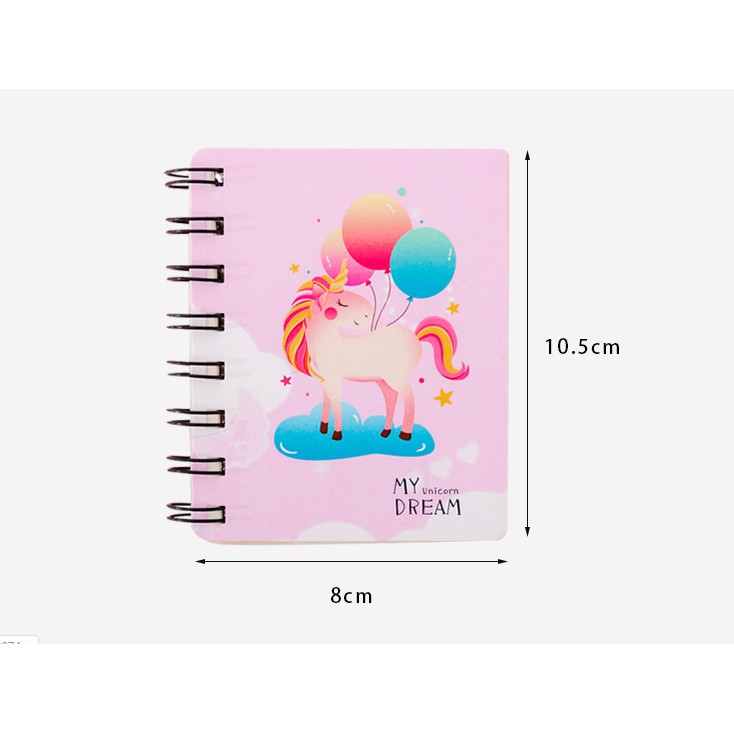 Notebook Motif DINOSAURUS &amp; UNICORN / Notes Buku Memo Mini Gambar Unicorn &amp; Dinosaurus / Buku Mini