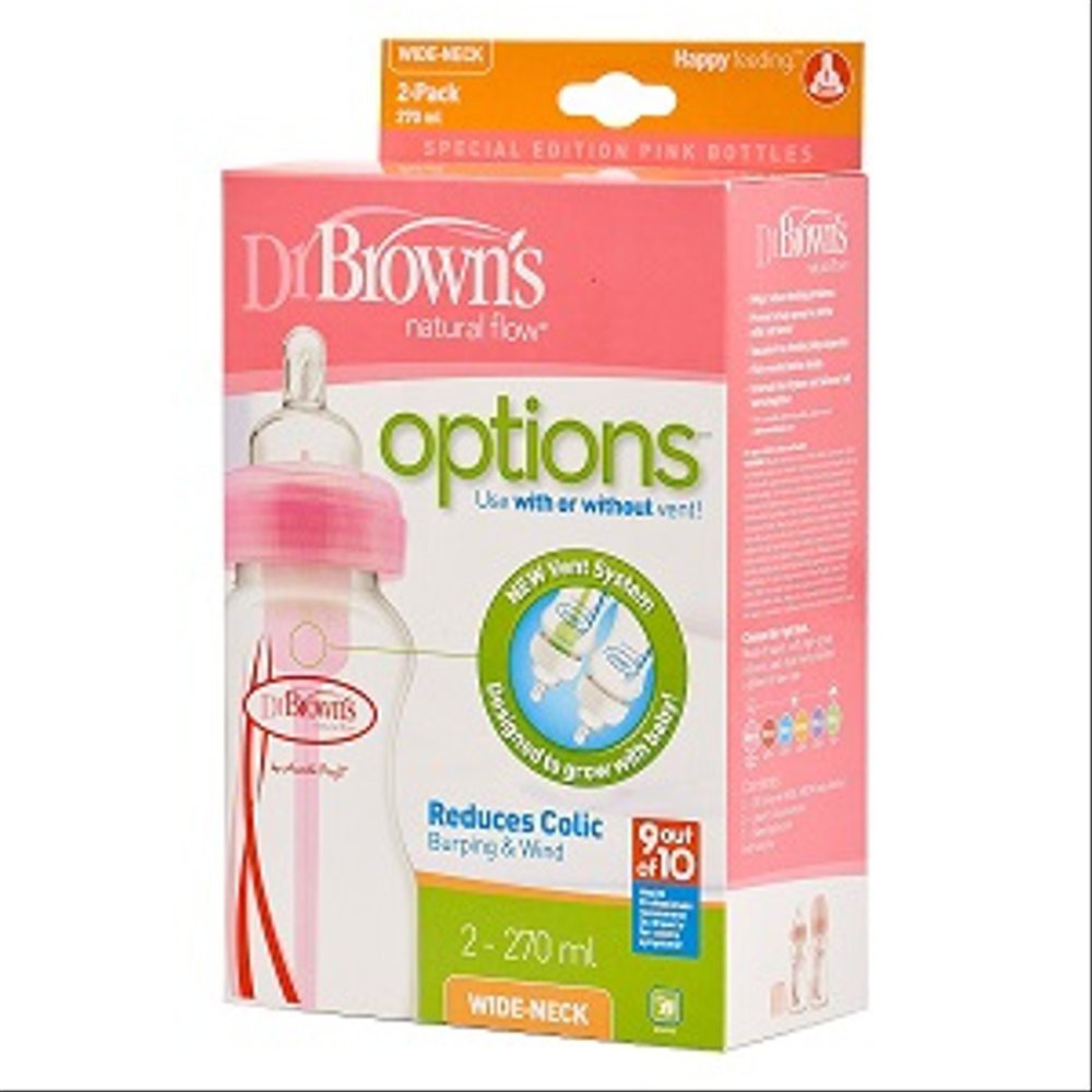 Dr. Brown's PP Option Wide Neck Bottle 2 Pack 270ml (Ready Pilihan Warna)