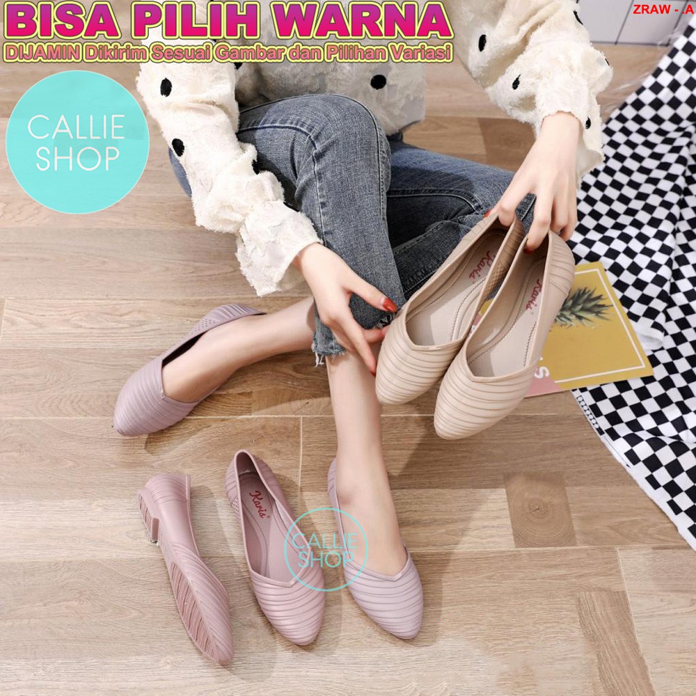 Sepatu Flat Wanita Jelly Shoes Full Karet Nyaman Terbaru Karis A938