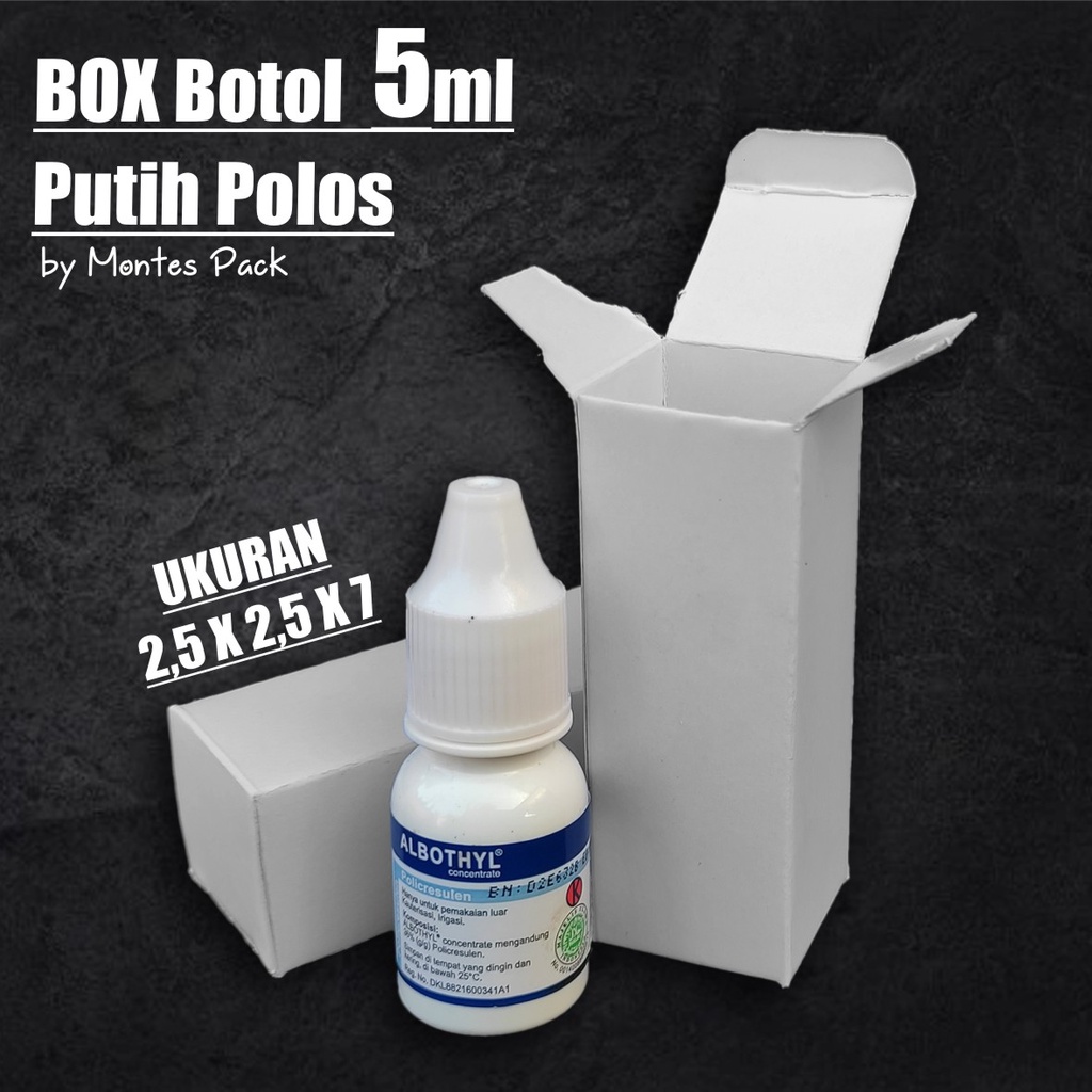 

Box Botol Tola POLOS / Kemasan botol tetes / packaging botol 5ml / Box 2.5x2.5x7