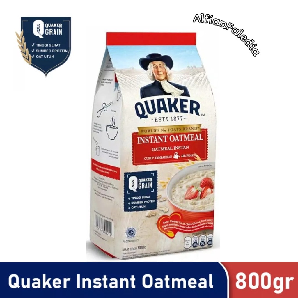

QUAKER OATMEAL 800gr ( quick cooking/ instan oatmeal)