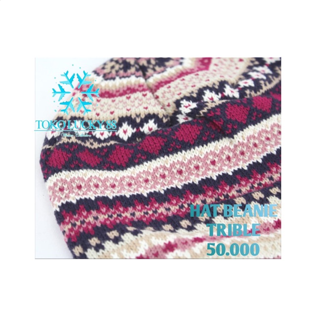 Topi Kupluk Motif Tribal Hat Beanie