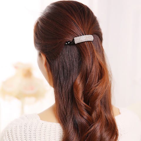 Jepit rambut korea full permata zirkon import 10cm mode baru