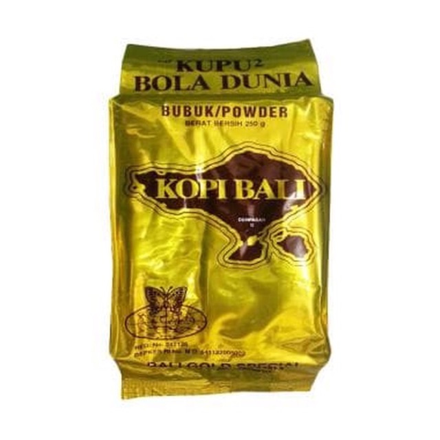 

Kopi Bali Gold Special Cap Kupu Kupu Bola Dunia 250gr