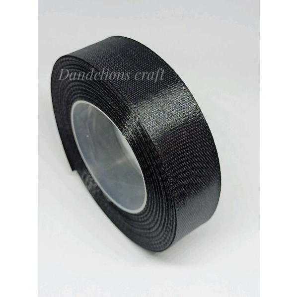 Pita Satin Saten 2,5cm HITAM Per Rol