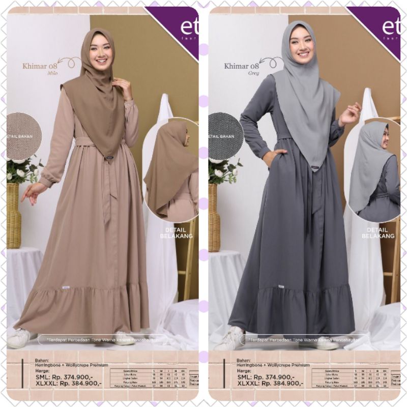 GAMIS ETHICA HANAMI SYARI 01 GREY HANAMI SYARI 01 MILO SYAR'I