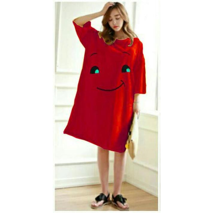 long dress maxi big size jumbo smile senyum ceria fashion wanita daster jumbo good quality