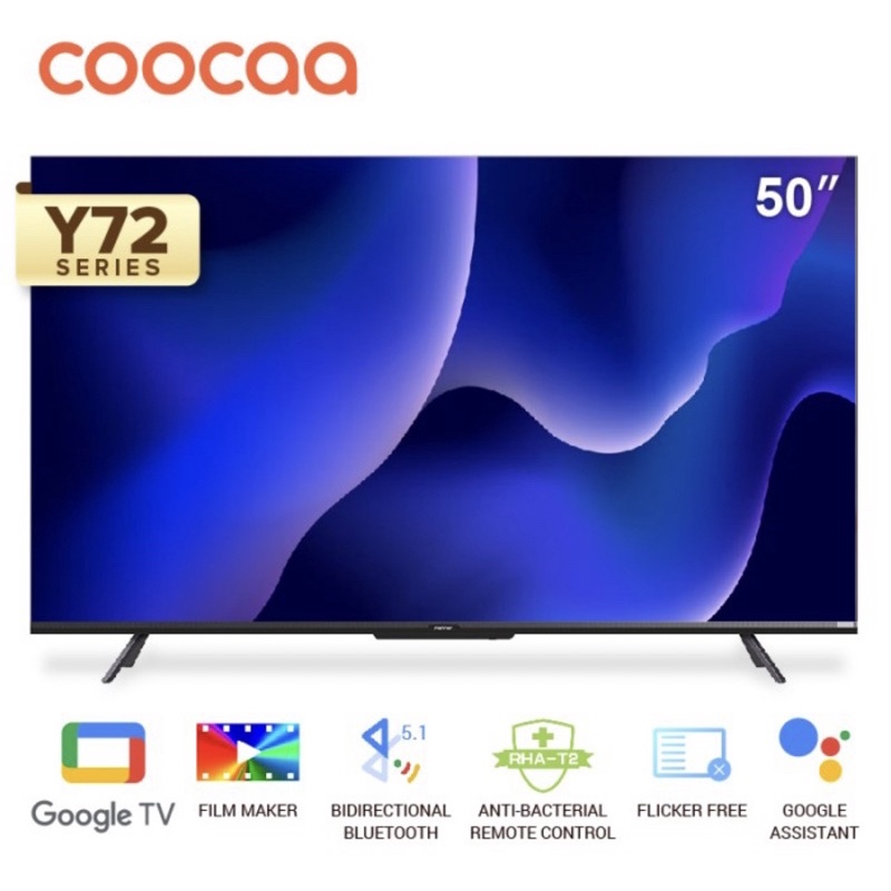 COOCAA 50 Inch Google TV Smart LED TV - (COOCAA 50Y72)