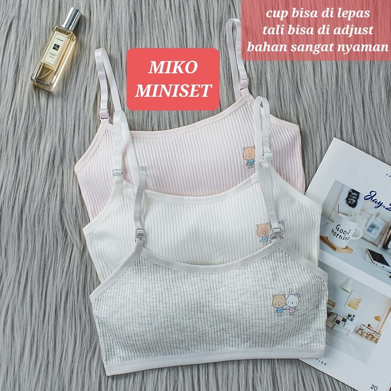 BAJUKIDDIE MIKO MINISET PAKAIAN DALAM ANAK PEREMPUAN SD SMP REMAJA KAOS DALAM BRA KOREA IMPORT NOT SOREX