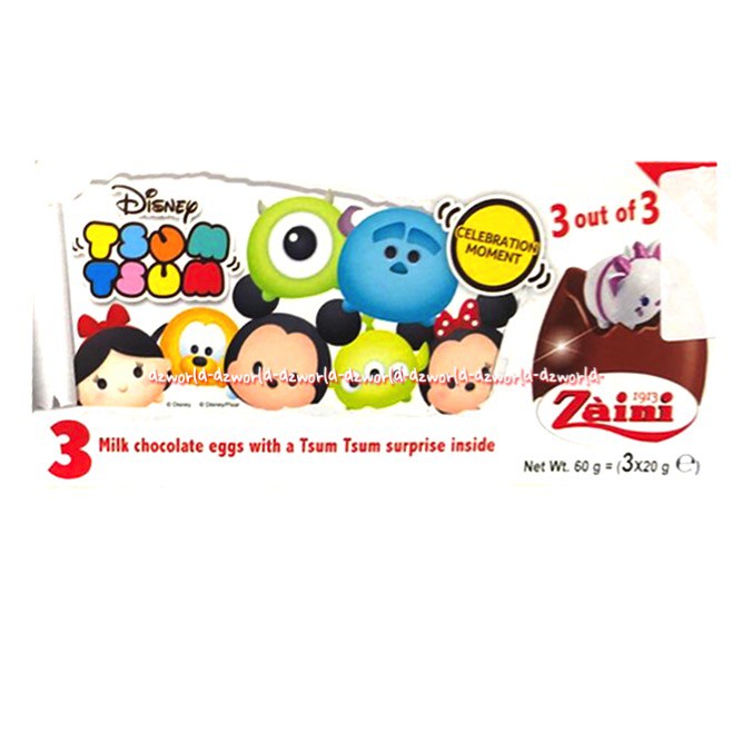 Zaini Disney Tsum Tsum Coklat Telor Egg Chocolate 3pcs isi Mainan Sum Sum Zainni Cokelat Egg Zaini Sum Sum TsumTsum