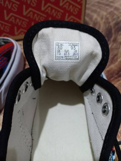tag size vans old skool original