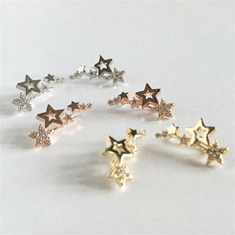 Preva Star Anting Pesta Tusuk Silver Gold Rose Gold