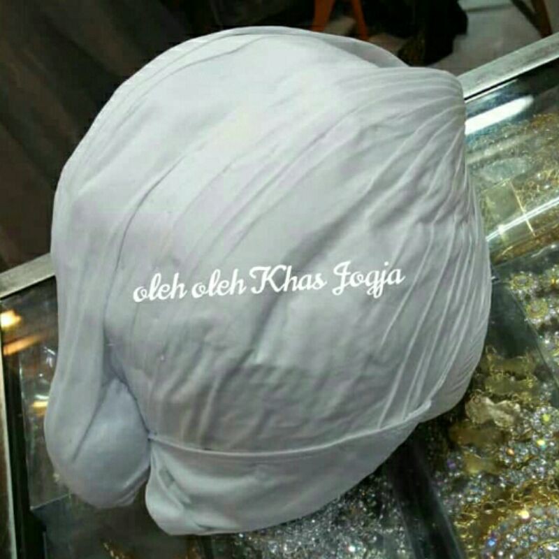 blangkon jogja dewasa putih polos halus  / blangkon kumiter / blangkon mataram / blangkon mataraman