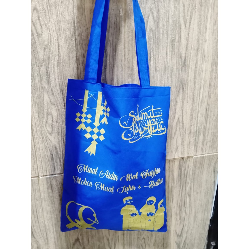 tas lebaran totebag idul fitri sablon 1 warna tempat parsel tali panjang harga termurah