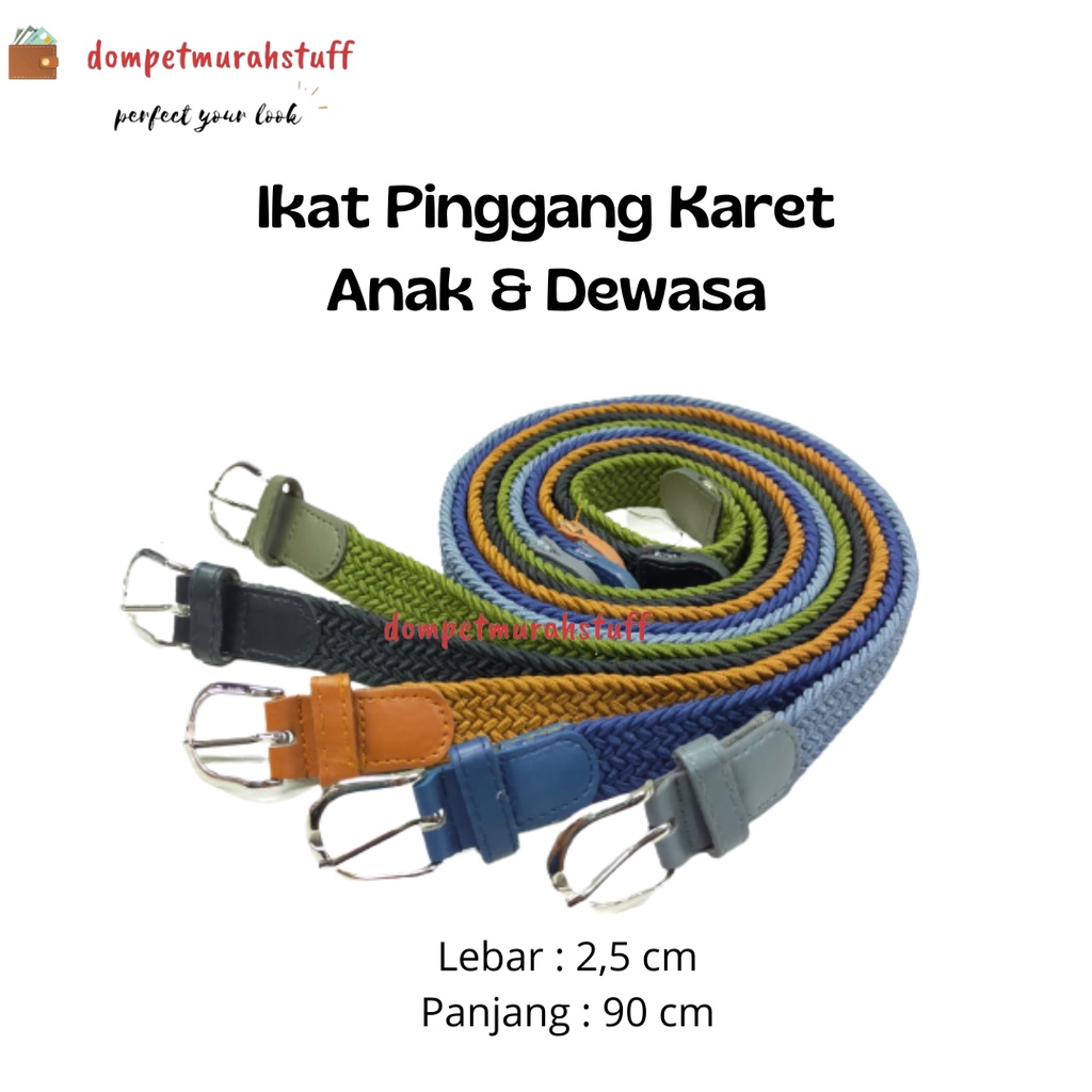 Ikat Pinggang Anak Pria Wanita Tali Elastis Karet Texan