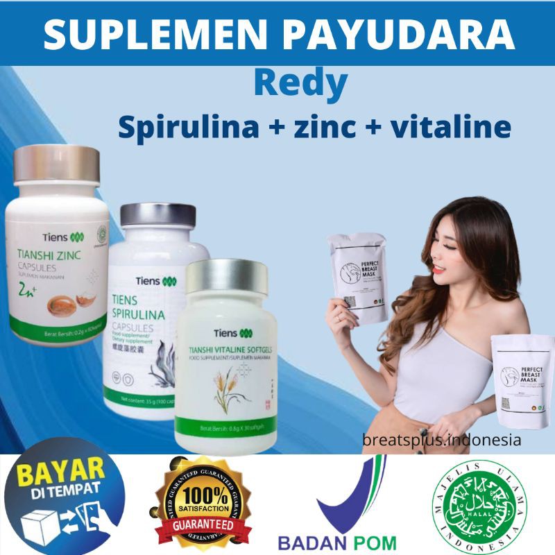 SUPLEMEN PAYUDARA | SPIRULINA + ZINC + VITALINE