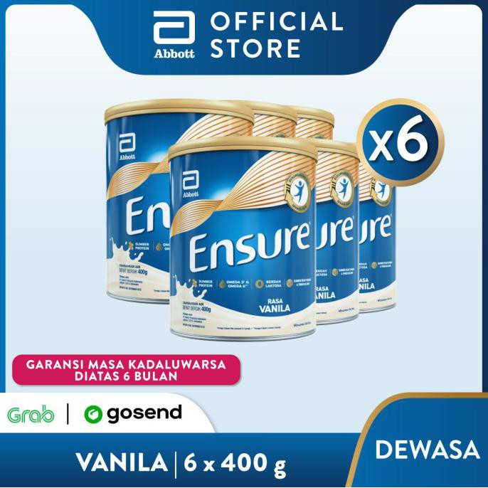 

[[BISA COD]] Ensure Vanila 400 g Susu Nutrisi Dewasa Rendah Laktosa - 6 klg SALE Kode 941