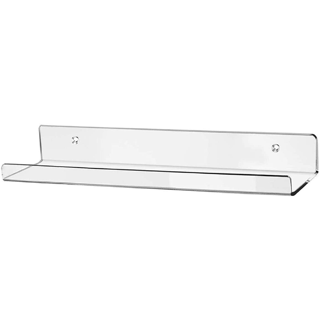 15 Inch Clear Acrylic Floating Wall Ledge Shelf Wall Mounted Nursery Kids Bookshelf Thick Bathroom Storage Shelves Shopee Indonesia