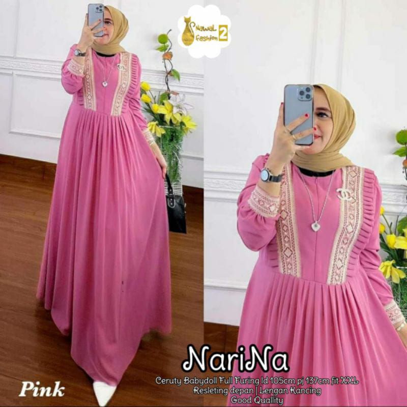 gamis model terbaru bahan ceruty model cantik agun bisa buat pesta/kondangan
