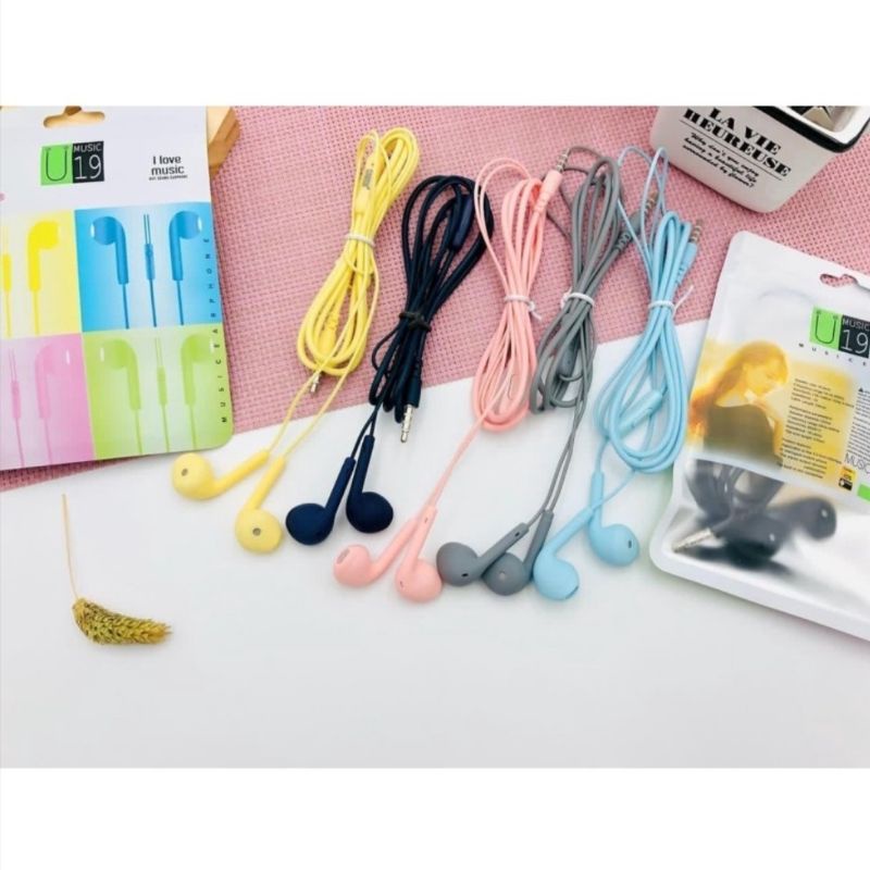 Headset - Handsfree - Earphone U19 Macaron Mate Colour