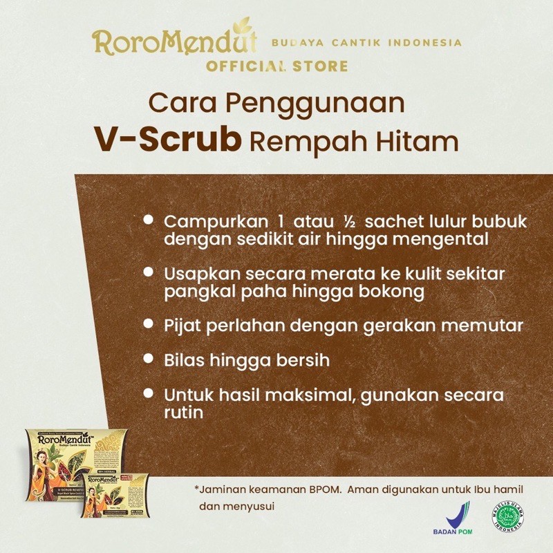 [FREE SPATULA/KUAS] V scrub Roro Mendut Lulur Pemutih Selangkangan Asli