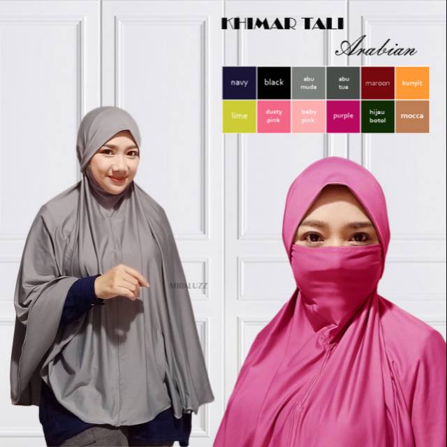 KHIMAR SYARI INSTAN IKAT TALI ARABIAN.