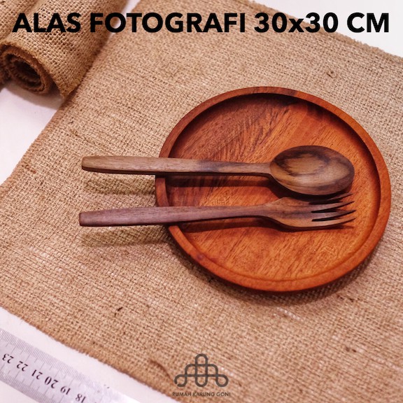 Taplak Meja Goni Alas Foto Premium 30x30cm Vintage Burlap Placemat