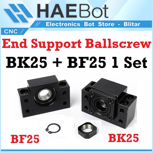 [HAEBOT] BK25 BF25 BK BF 25 25mm Dudukan Ballscrew Ball Screw  Support End Pillow Bearing Block Holder Shaft