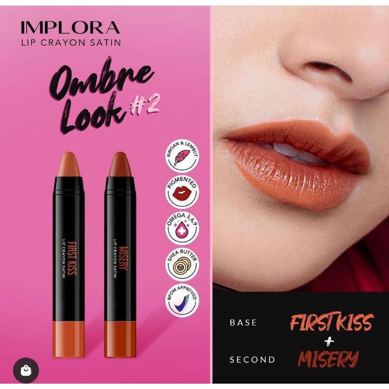 ❤ IMPLORA Lip Crayon Satin | Lipstick | Lip Cream | Lipcream | Lipcrayon BPOM ❤