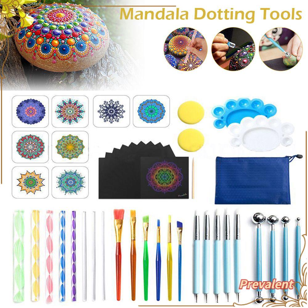 47pcs / set Pen Dotting Mandala Multifungsi Untuk Patung Tanah Liat